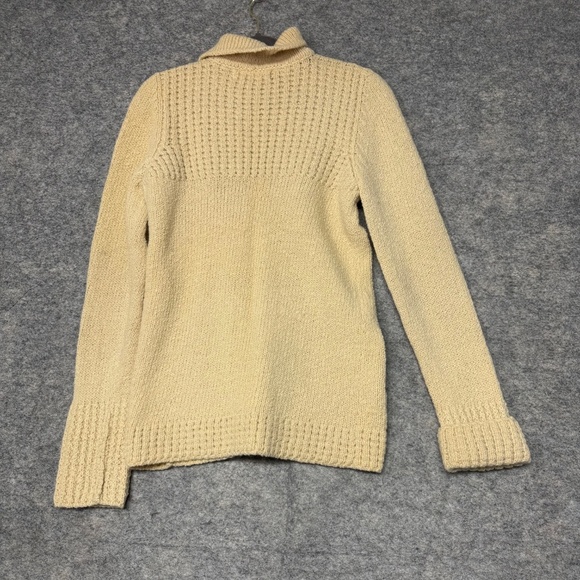 Irish Cottage Shop Cream Wool Cardigan Handloomed Aran Zip Up 100% Wool - Picture 11 of 12